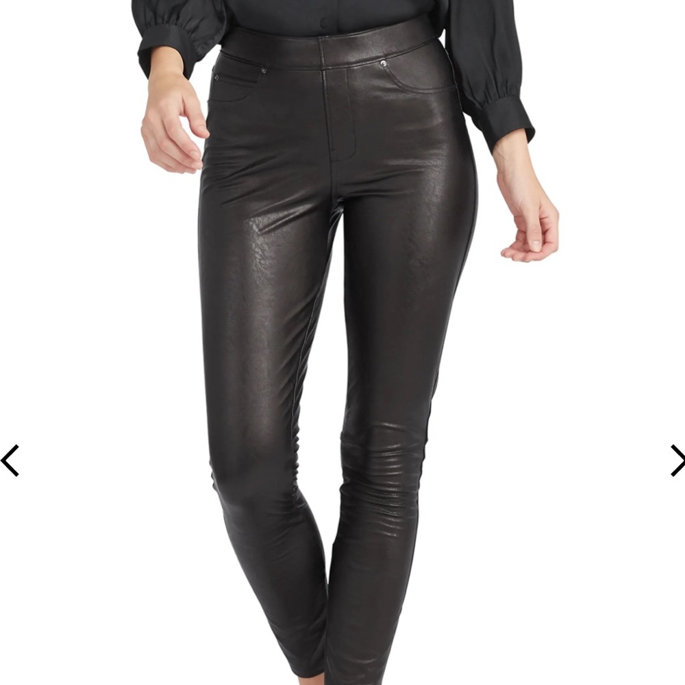 Spanx leather-like ankle pants, large, excellent condition